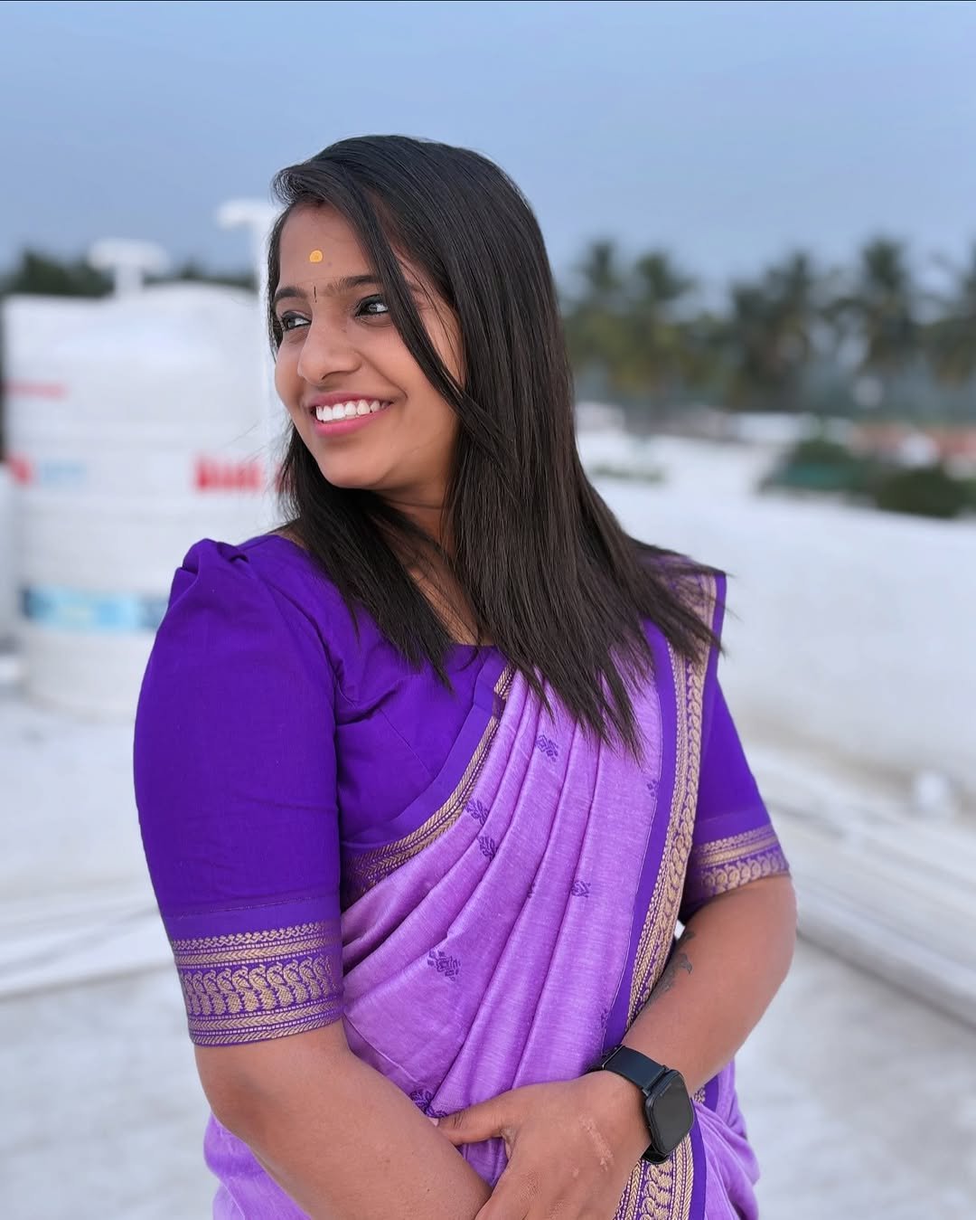 Lavendar kalyani cotton saree