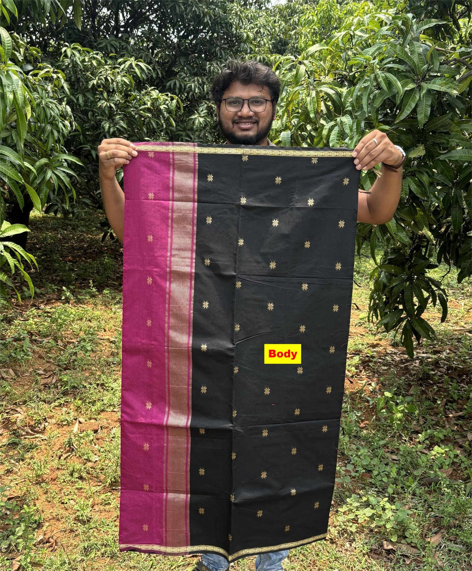 Maheshwari Black with rose - Body