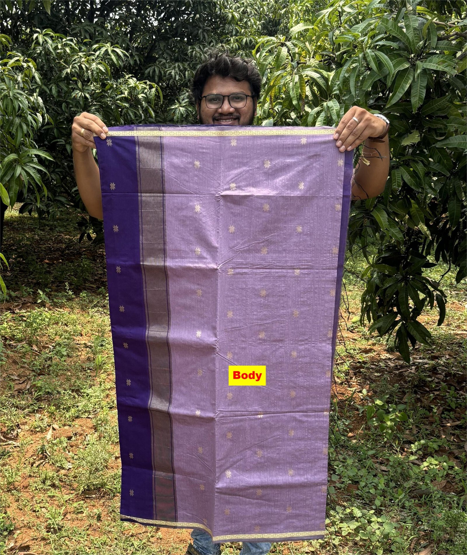 Maheshwari Lavender saree Body