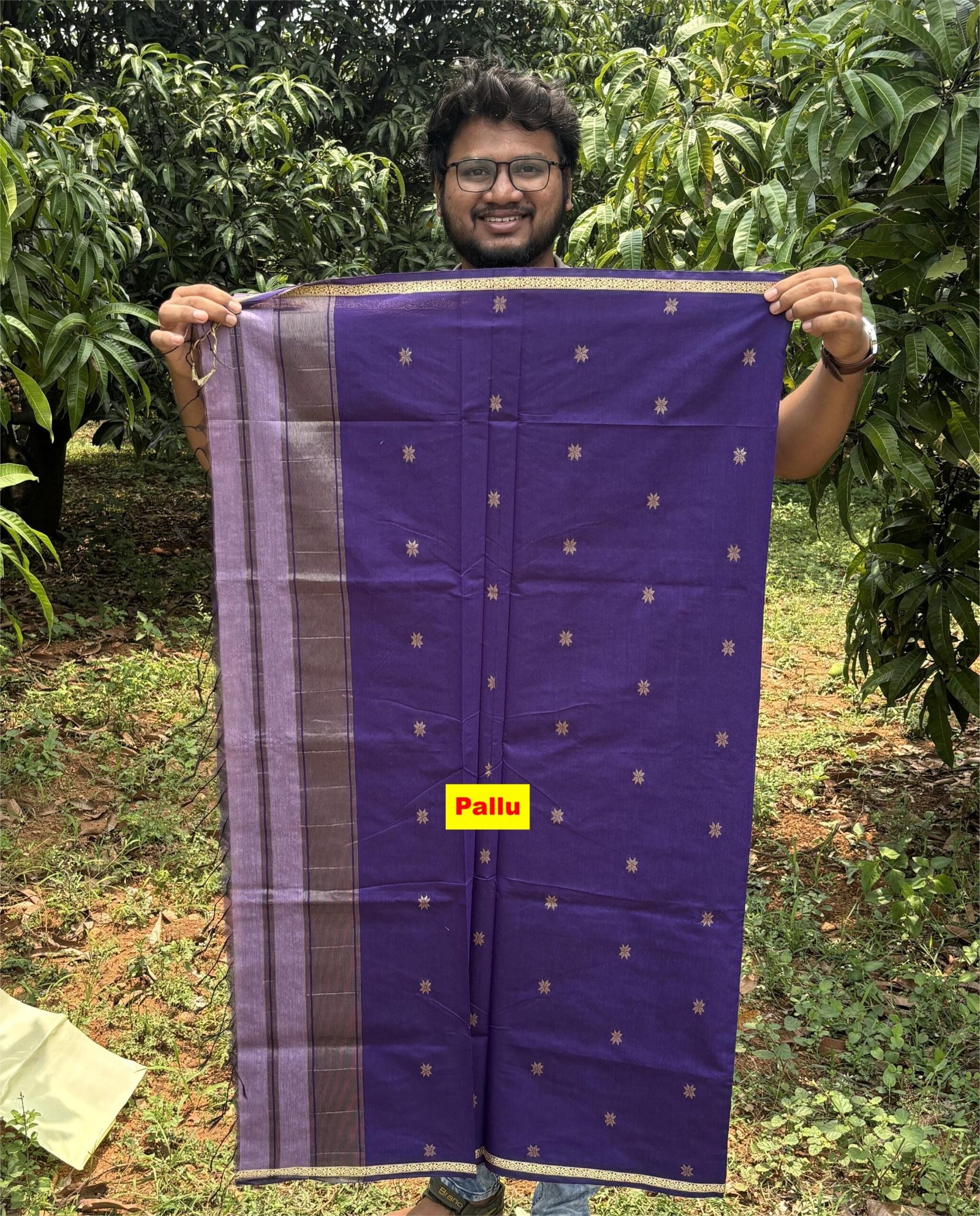 Maheshwari Lavender saree Pallu
