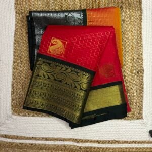 Kanjivaram Semi silk - Elegance Rain drop pattern Red