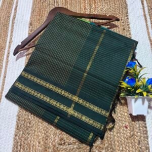 Arani checks cotton saree - B-Green - from direct saree manufacturer