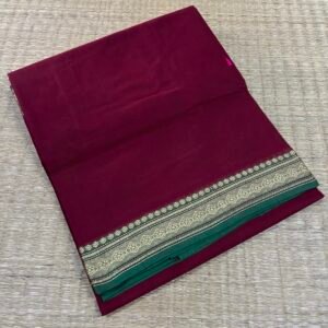 Maroon paper cotton saree