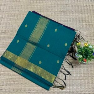 Turquoise blue nayanthara cotton saree