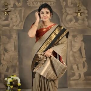 Chettinad korvai cotton saree - Gray