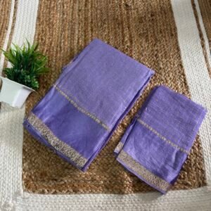 Viscose georgette saree - Lavendar
