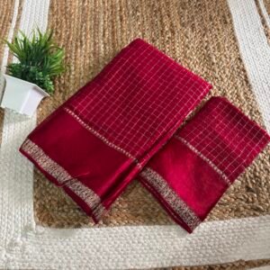 Viscose georgette saree - Rani shade