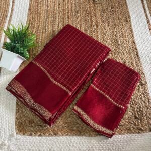 Viscose georgette saree - Maroon