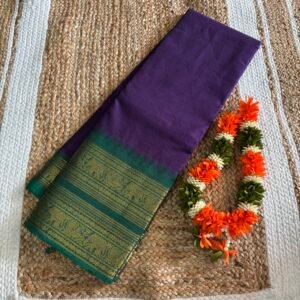 Kanchi cotton sare - Purple - Bgreen