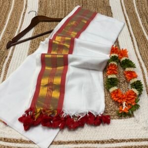 Red with Gold Zari