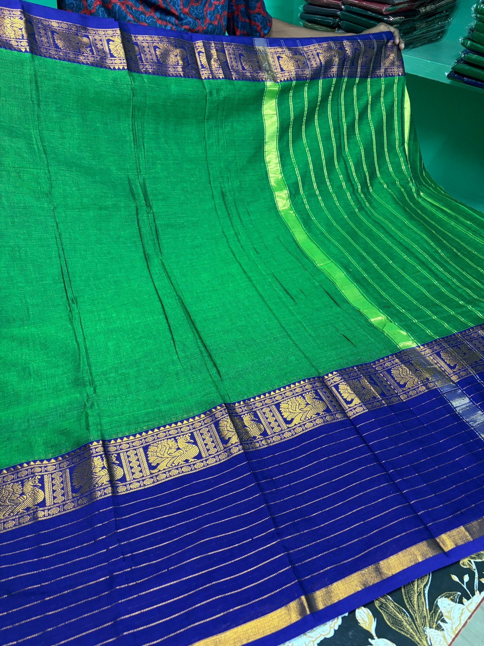 Parrot green Narayanpet saree