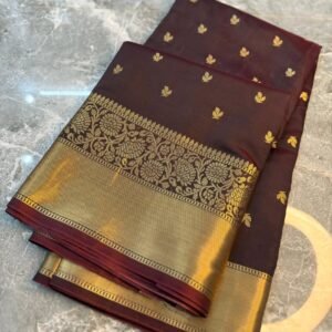 Banarasi Soft Silk Saree – Coffee Brown